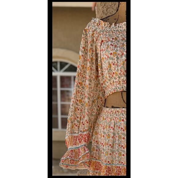 Cleobella Rhea Blouse and Rosa Midi Skirt Carnation Print Set Size: Large - Picture 5 of 12